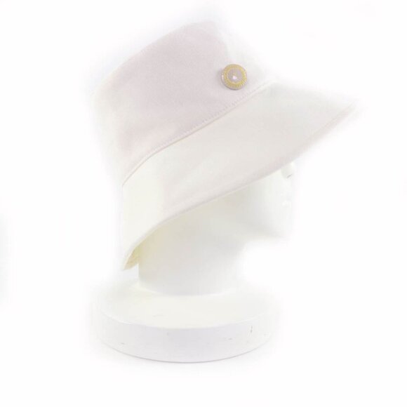 Hermes Gaelle Hemp Cotton Blend Hat Bucket Hat White 58 main image 7